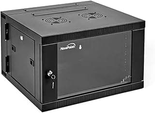 NavePoint 6U Wall-Mount Network Cabinet for 19" IT Equipment, A/V with Glass Door and Remo