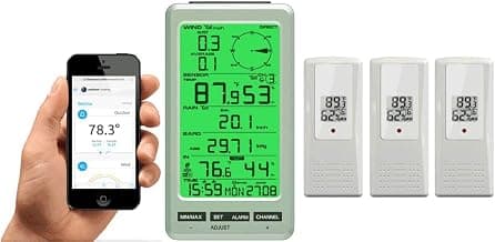 Ambient Weather WS-50-F007TH-X3 WiFi Smart Weather Station Receiver w/ 3 Outdoor Thermo-Hy