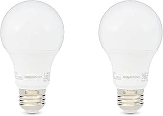 Amazon Basics 60W Equivalent, Soft White, Non-Dimmable, 10,000 Hour Lifetime, A19 LED Ligh