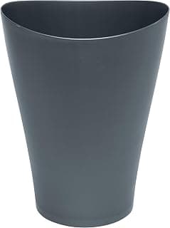 Rubbermaid Spa Works Vanity Wastebasket, Home/Bathroom/Office Use, Small 2.25 Gallon, Plastic, Gunmetal Blue