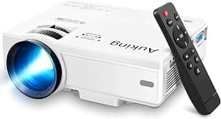 AuKing Projector, 2023 Upgraded Mini Projector, Full HD 1080P Home Theater Video Projector