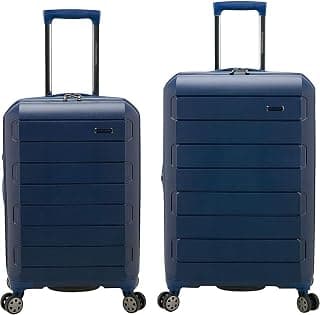Pagosa Indestructible Hardshell Expandable Spinner Luggage, Navy, 2 Piece Set