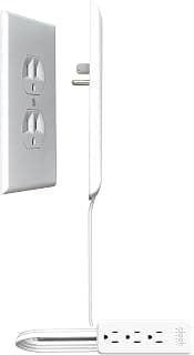 Sleek Socket Ultra-Thin Outlet Concealer with Cord Concealer Kit, 3 Outlet, 3-Foot Cord, U