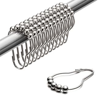 Shower Curtain Hooks Rings, Rust-Resistant for Bathroom Shower Rods Shower Hooks - Set of 