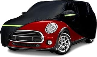 for Mini Cooper Full Car Cover Waterproof, Outdoor Car Covers with Zipper and Cotton Linin