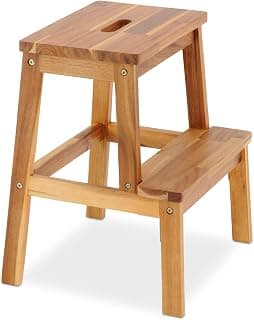 BEEFURNI 2 Step Stool Wood, Wooden Step Stools for Adults & Kids 350 lbs, Toddler Step Sto
