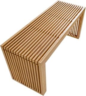 Bamboo Dining Bench,Indoor Storage Bench Wood | Kitchen & Living Room Furniture-35.43L x 12.99W x 16.93H in