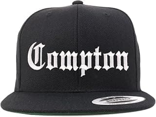 Compton City Old English Embroidered Flatbill Snapback Baseball Cap