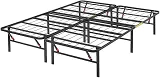 Amazon Basics Foldable Metal Platform Bed Frame with Tool Free Setup, 14 Inches High, Full, Black