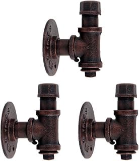 GoYonder Industrial Towel Hook Rack Iron Pipe Hanger (Mounting Hardware Included) (Bronze 