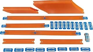 Hot Wheels Track Builder Car & MEGA Track Pack, 87 Component Parts for 40-Ft of Track & 1: