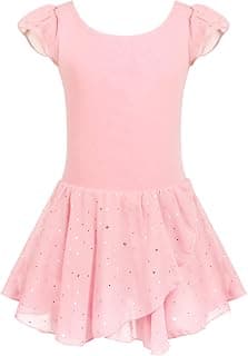 Arshiner Girls Ruffle Sleeve Ballet Dance Dress Tutu Skirted Leotard