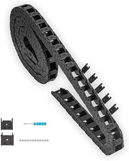39.3 inch Carrier Drag Chain Cable Wire R18 10x11mm (Inn H x W) Plastic Black Open Type for CNC Router Mill and 3D Printer,Wire Carrier Cable with 1 Pair Connectors,1pc Screwdriver,12 Screws