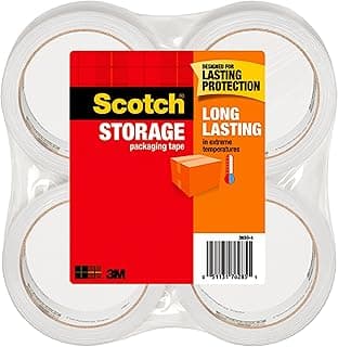 Scotch Long Lasting Storage Packaging Tape, 1.88" x 54.6 yd, Designed for Storage and Pack