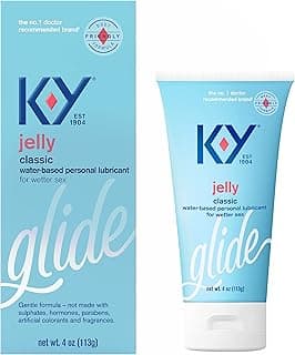 K-Y Jelly Personal Lubricant, Body-Friendly Water-Based Formula, Safe to Use with Latex Co