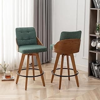 AQG Counter Stool,26" 360 Free Swivel Upholstered Bar Stool with Back Counter Height Swive