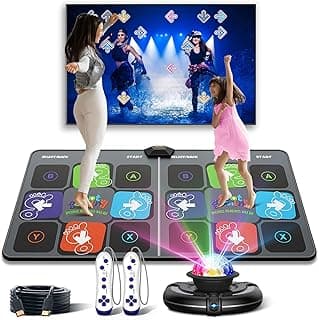 FWFX Dance Mat Games for TV - Wireless Musical Electronic Dance Mats with HD Camera, Doubl