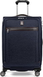 Platinum Elite Softside Expandable Checked Luggage, 8 Wheel Spinner Suitcase, TSA Lock, Me