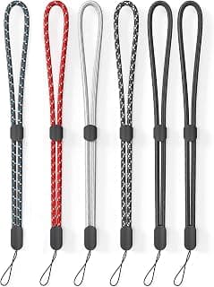 Hand Wrist Strap Lanyard, 6 Pack Adjustable Colorful Nylon for GoPro, Camera, Keys, Keychain, Phone, USB Flash Drive, Joy-Con, Wallet, ID Name Tag Badge (Mixed Vibrant)