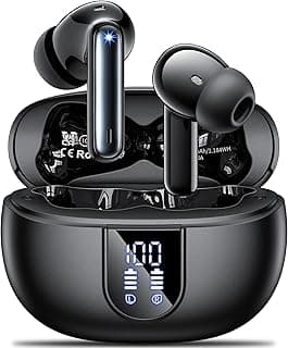 Wireless Earbuds, Bluetooth 5.3 Earphones with 4 HD ENC Noise Canceling Mic, 42H Playtime,