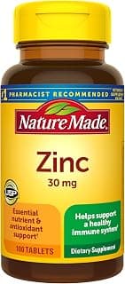 Nature Made Zinc 30 mg, Dietary Supplement for Immune Health and Antioxidant Support, 100 