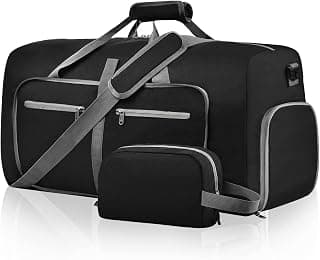 65L Duffle Bag with Shoes Compartment and Adjustable Strap,Foldable Travel Duffel Bags for