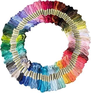 Friendship Bracelet String 50 Skeins Rainbow Color Embroidery Floss Cross Stitch Embroider