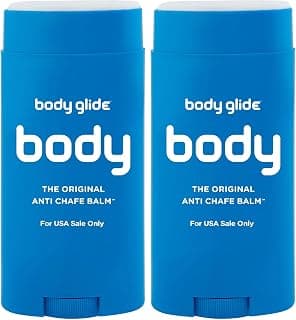 Body Glide Original Anti Chafing Stick Balm 2.5oz-2pack: chafing cream in stick form. Anti chafe stick to prevent rubbing leading to chafing & raw skin. Use for arm, chest, butt, ball & thigh chafing
