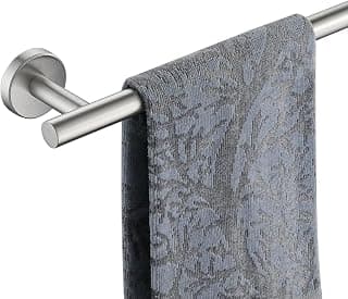 JQK Bath Towel Bar, 24 Inch 304 Stainless Steel Thicken 0.8mm Towel Rack Bathroom, Towel Holder Brushed Finished Wall Mount, Total Length 27 Inch, TB110L24-BN