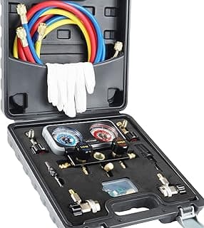 Lichamp AC Gauges, A/C Manifold Gauge Set for R134a R22 R12 R502, Professional #A302