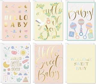 Sweetzer & Orange Unisex Baby Shower Card Girl and Boy Pack. Set of 24 Boxed Greeting Card