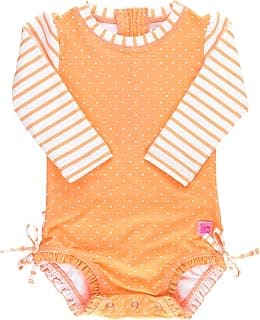 Baby/Toddler Girls Long Sleeve One Piece Swimsuit with UPF 50+ Sun Protection