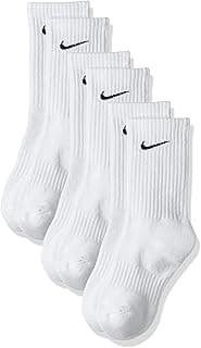 Performance Lightweight Crew Training Socks (3 Pair) (Medium, White/Black)