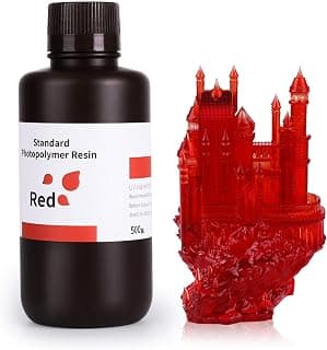 ELEGOO 3D Printer Resin LCD UV-Curing Resin 405nm Standard Photopolymer Resin for LCD 3D Printing Clear Red 500g