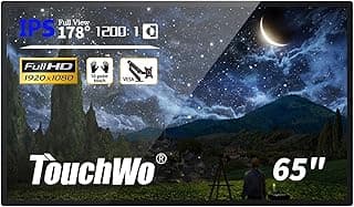 TouchWo 65 inch Interactive Touchscreen Monitor, Android 11 Digital Electronic Whiteboard,