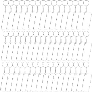 Duufin 120 Pieces Acrylic Keychain Blanks Set Including 40 Pieces Rectangle Acrylic Orname