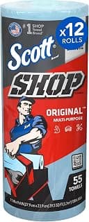 Scott® Shop 1-Ply Paper Towels, 55 Sheets Per Roll, Pack Of 12 Rolls