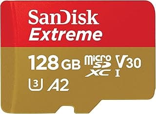 SanDisk 128GB Extreme microSDXC UHS-I Memory Card with Adapter - Up to 190MB/s, C10, U3, V