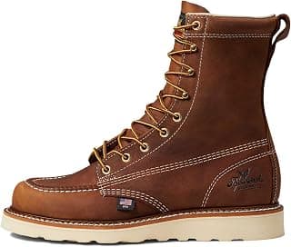 American Heritage 8” Moc Toe Work Boots For Men Breathable Leather Boots With Slip-Resista