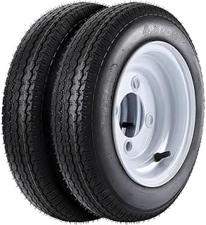 4.80-8 4.80x8 480-8 4.80-8 Trailer Tires with 8'' Rims, 4 Lug on 4'', Load Range C, 6PR