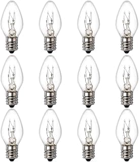 15 Watt Himalayan Salt Lamp Bulbs, 12Pack Dimmable Rock Salt Night Light Bulbs with E12 Ba