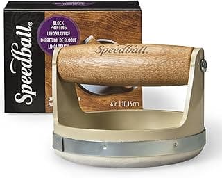 Speedball Block Printing Baren - Comfortable Wooden Handle, Made in the USA - 4 Inches