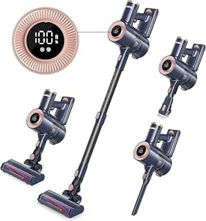 Cordless Vacuum Cleaner, 20Kpa Powerful Suction Vacuum with LED Display, 8 in 1 Lightweigh