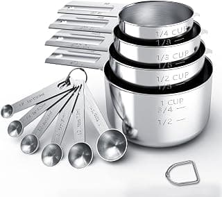 TILUCK Stainless Steel Measuring Cups & Spoons Set, Cups and Spoons,Kitchen Gadgets for Cooking & Baking