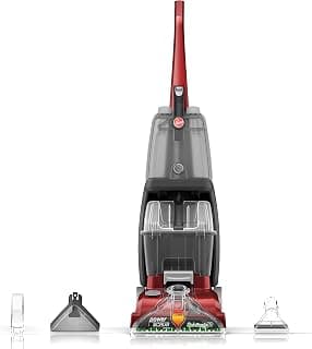 Hoover Power Scrub Deluxe Carpet Cleaner Machine, Upright Shampooer, FH50150NC, Red, 27