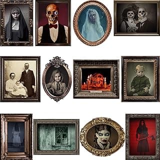 Halloween Decorations, 12 Pieces Laminated Halloween Gothic Decor Poster Frames Durable Ha
