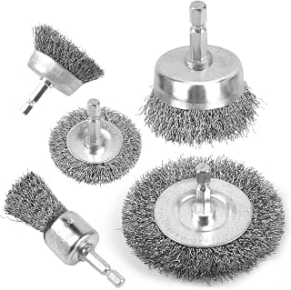 Wire Brush for Drill, Wire Wheel Brush Cup Set, Drill Wire Brush for Drill 1/4 Inch Arbor for Cleaning Rust, Stripping and Drill Attachment（Hexagonal）