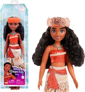 Disney Princess Moana Fashion Doll, Sparkling Look with Brown Hair, Brown Eyes & Hair Accessory