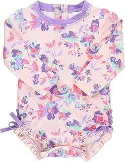 Baby/Toddler Girls Long Sleeve One Piece Swimsuit with UPF 50+ Sun Protection