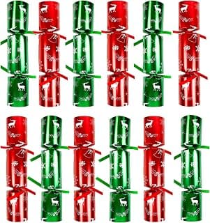 Darnassus 12 Pack Christmas No-snap Party Table Favors, Christmas themed Holiday Supplies 